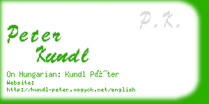 peter kundl business card